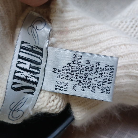 Segue Vintage Angora Silk Sweater Floral Print, Brown/Tan/Cream, Sz M, soft - Picture 4 of 4